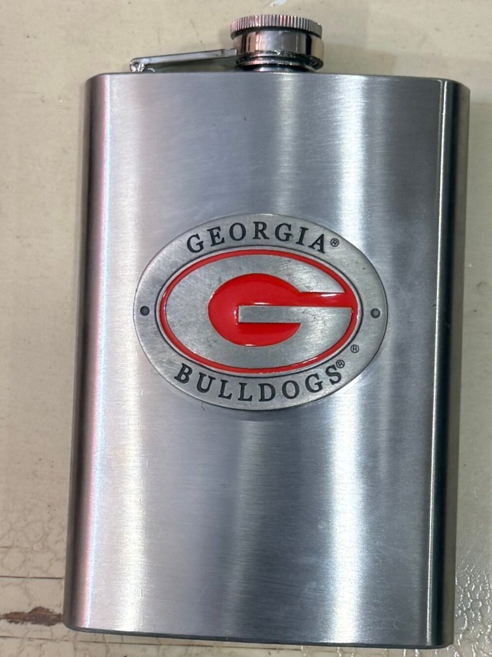 University of Georgia Bulldogs Stainless Steel 8 ounce Flask Heritage Pewter